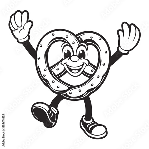 Happy Pretzel Mascot Snack Character