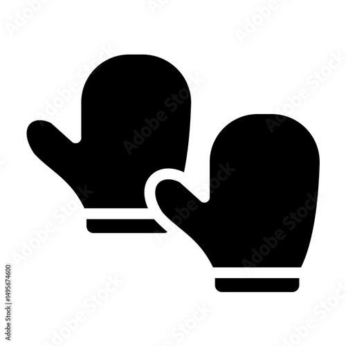 Oven Mittens line icon style