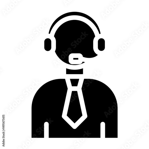Telemarketer Line Icon Style