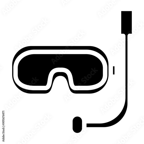 Diving Mask Line Icon Style
