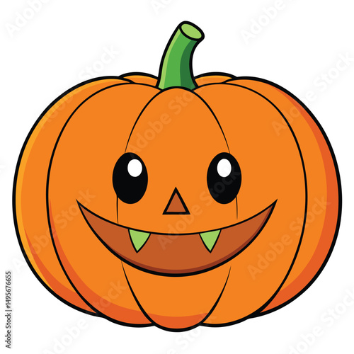 Happy Jack O Lantern Halloween Pumpkin Drawing