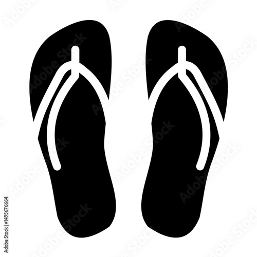 Flip Flops Line Icon Style