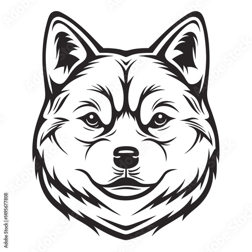 White Happy Shiba Inu Dog