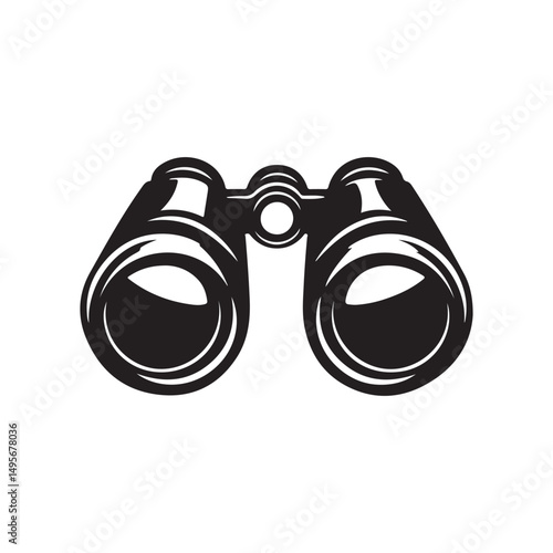 A pair of binoculars illustrated in a vintage style.