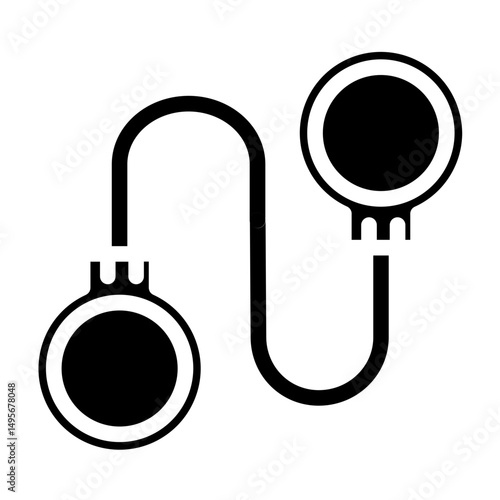 Handcuffs Line Icon Style