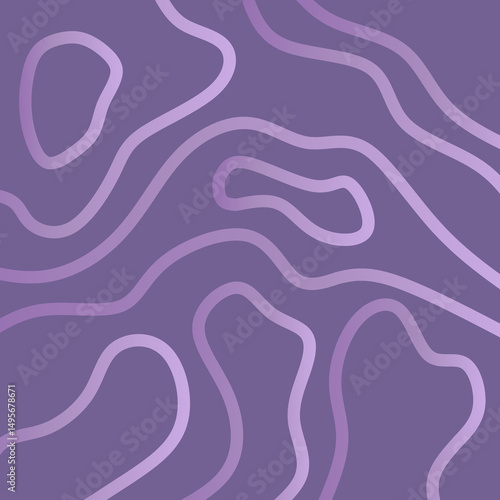 Abstract purple wavy line pattern background. Modern topographic style texture with smooth gradient curves. Ideal for wallpapers, textiles, and digital design.