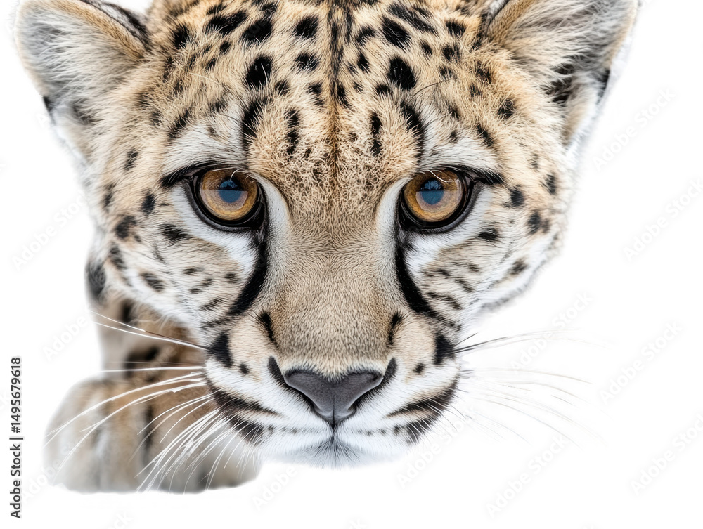 Fototapeta premium Close-up of a leopard on a white background