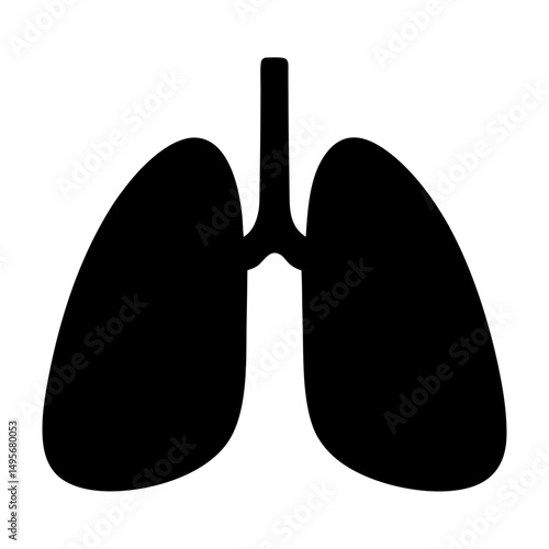 Silhouette of human lungs, a fundamental respiratory system illustration for educational purposes