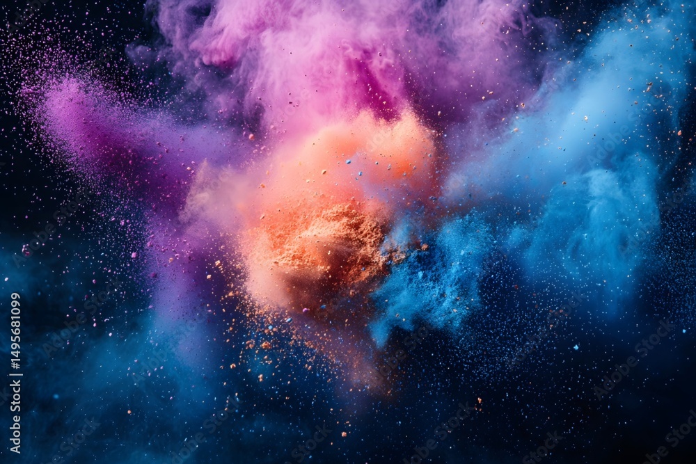 Exploding colored powder in motion Exploding colored powder in motion