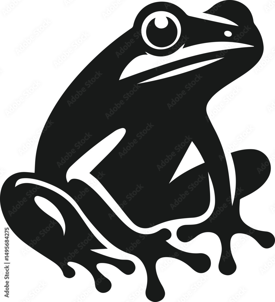 Obraz premium Black frog drawing vector