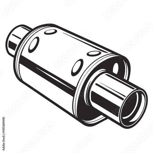 
Automotive Exhaust System Muffler Drawing