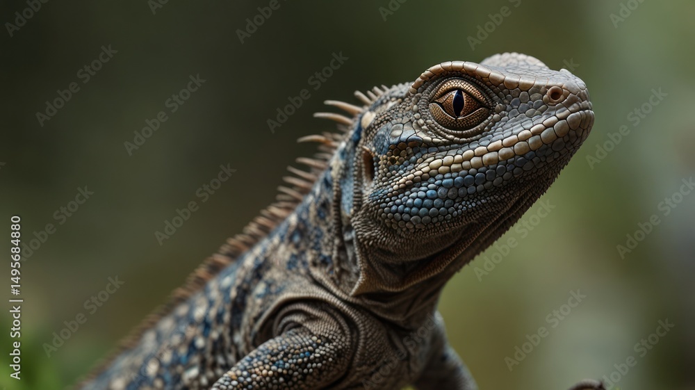 Fototapeta premium Close-up of a lizard with intricate patterns