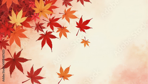 Watercolor Maple Leaf Drift for Canada Day Card