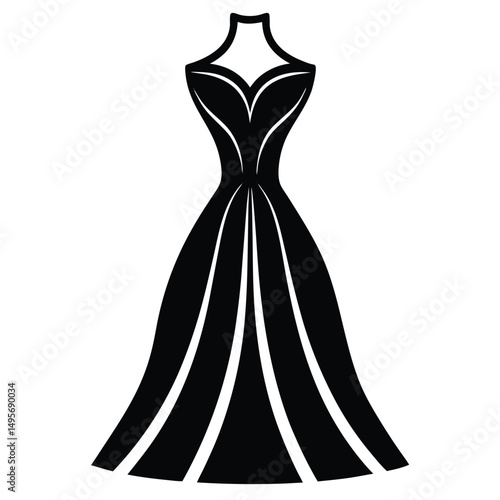 fashion designer element isolated designer dress on white background