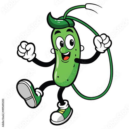 Happy Pickle Cartoon Character Vector