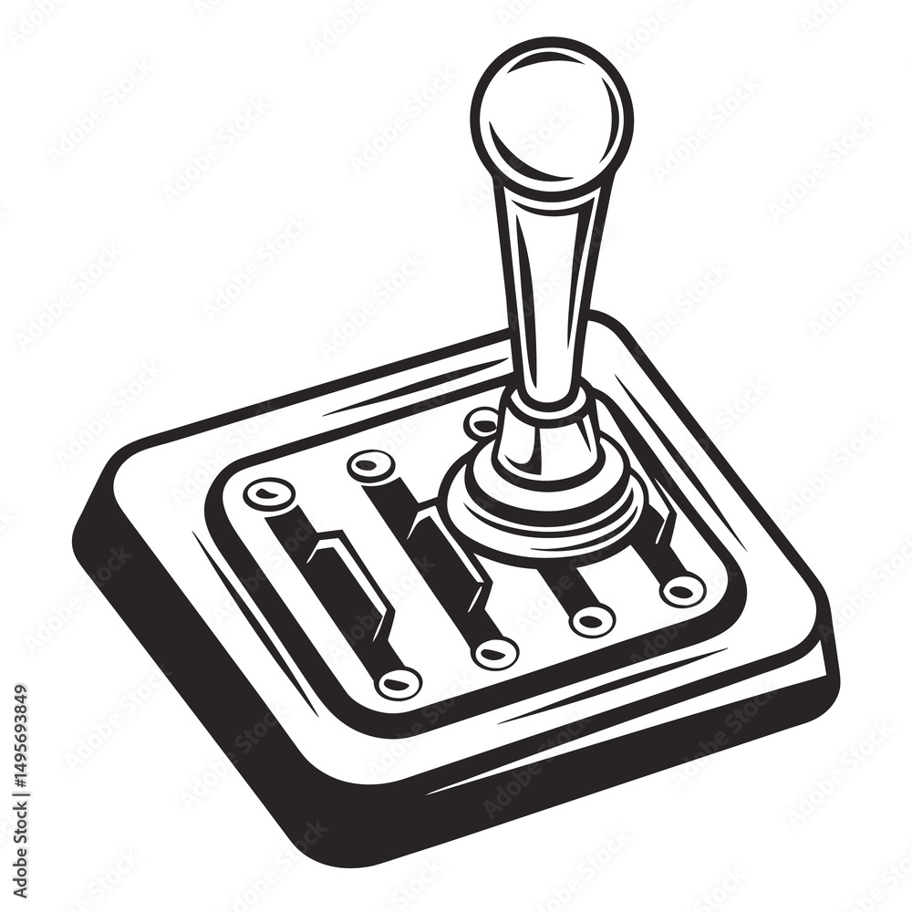 Vehicle Gear Shifter Outline Vector Vehicle Gear Shifter Outline Vector
