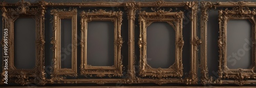 Intricate Victorian-style frames, ornate details, texture, classic