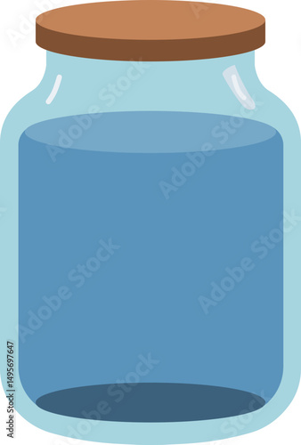 Glass Jar with Wooden Lid Vector