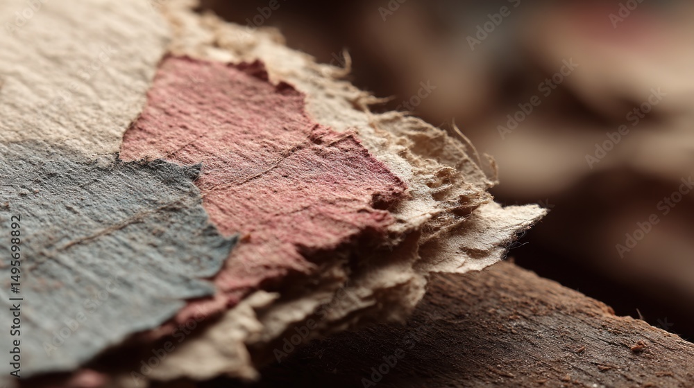 Ancient Textured Paper Fragment Close-Up Ancient Textured Paper Fragment Close-Up