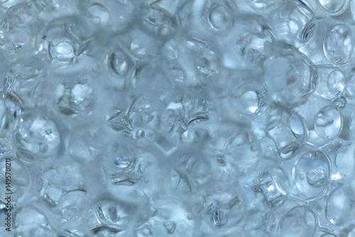 hydrogel balls in water. macro photography