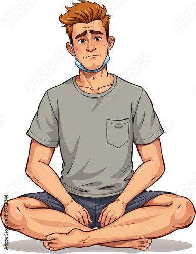 a man sitting in the middle of a yoga pose