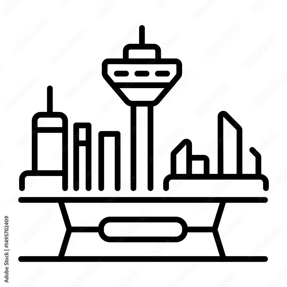 Obraz premium An outline style icon of futuristic skyline