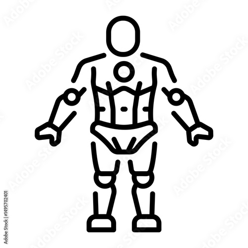 A line style icon showing exoskeleton frame