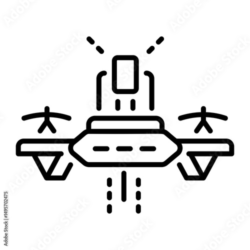 A linear icon showing hover pack device