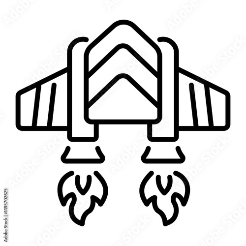 A line style icon of futuristic jetpack