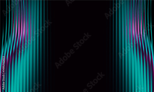 Abstract golden wave pattern creates dynamic visual flow in a dark background during late evening