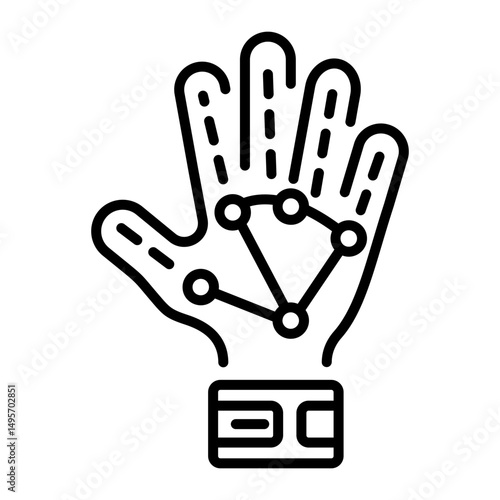 A line style icon of smart glove design