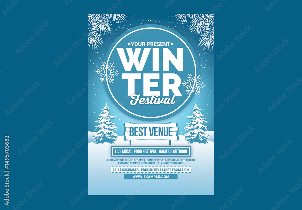 Winter Festival Flyer Stock Template | Adobe Stock