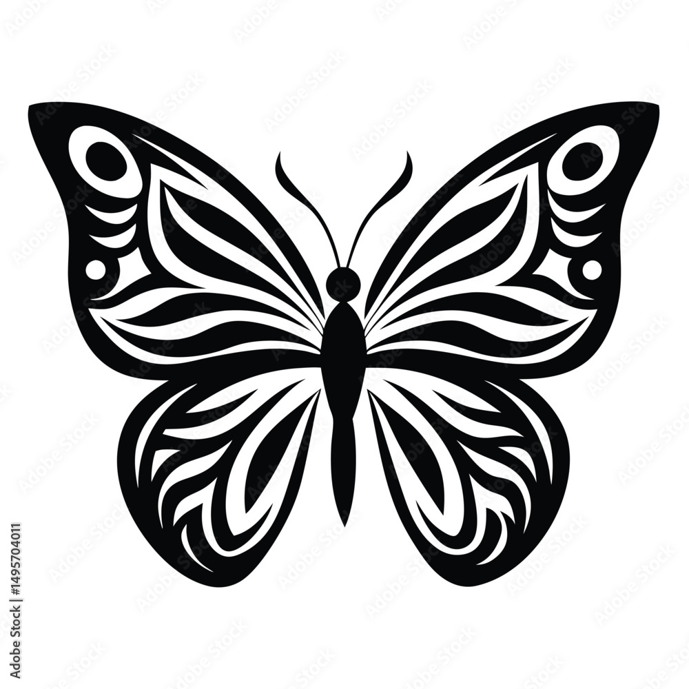 Silhouette of a butterfly with white background, monarch vector clipart design, butterfly logo icon for mobile app and web Silhouette of a butterfly with white background, monarch vector clipart design, butterfly logo icon for mobile app and web
