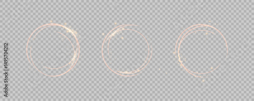 Glowing neon rings shines abstract background. Energy effect circle logo, vector design.