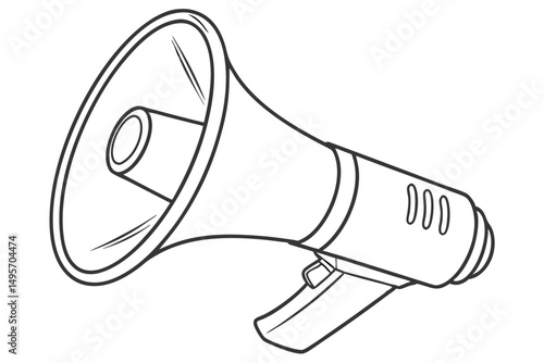 megaphone line drawing clean outline