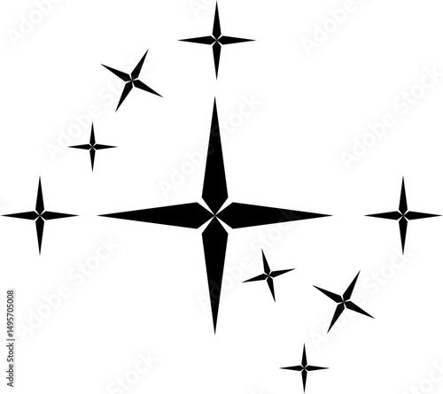 stars sparkle minimalist drawing