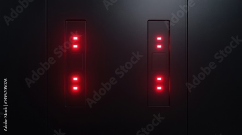Abstract Futuristic Red Glowing Panel Interface Background