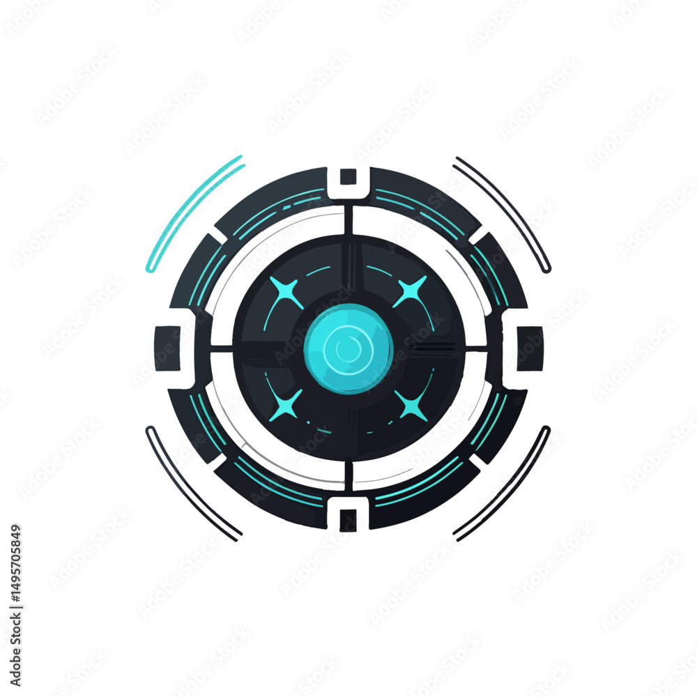 Futuristic Device Icon – Flat Vector Illustration of Modern Technology Gadget in Minimal Style Futuristic Device Icon – Flat Vector Illustration of Modern Technology Gadget in Minimal Style