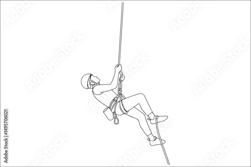 Mountain Climbing & Rappelling Silhouettes – Extreme Sports Vector Icons.