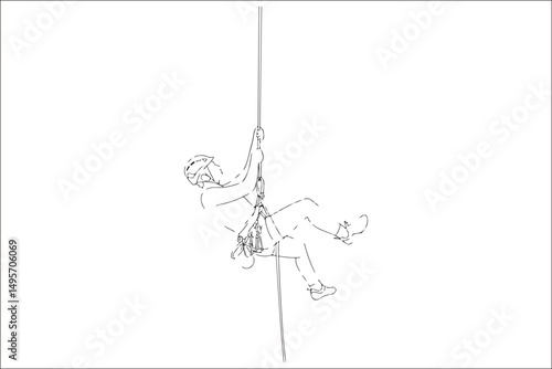 Mountain Climbing & Rappelling Silhouettes – Extreme Sports Vector Icons.