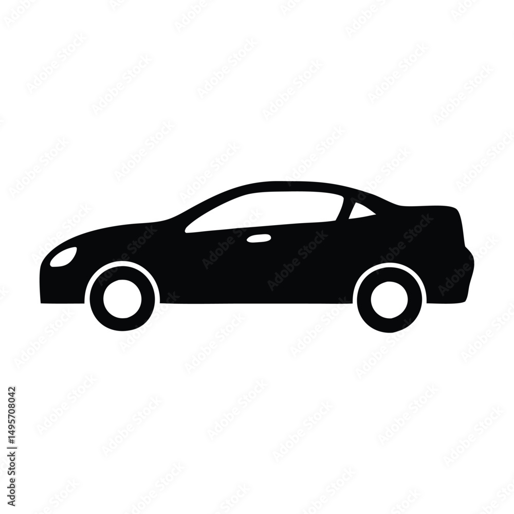 Simple Car Silhouette Icon vector Simple Car Silhouette Icon vector