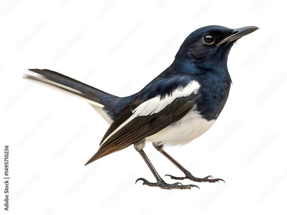 Fototapeta premium The magpie on white background