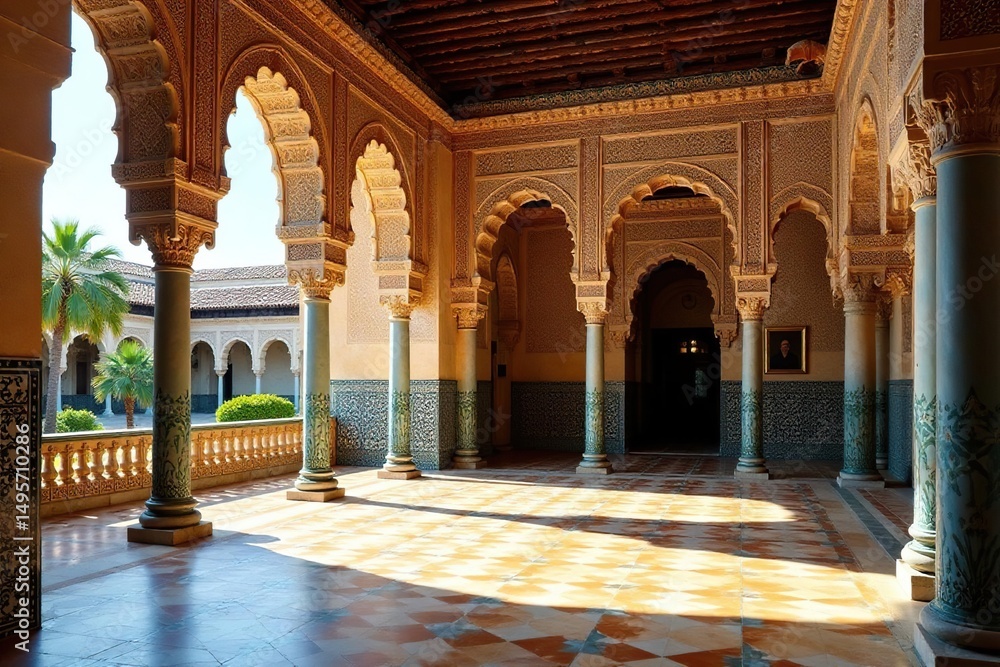 Obraz premium Royal Alc?zar Palace Seville, intricate details, Moorish influence , tourism, ornament