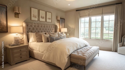 Serene Bedroom Sanctuary: A Luxurious Haven of Calm and Elegance for Relaxation