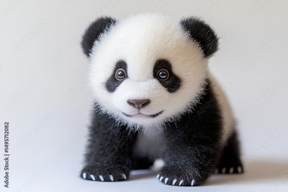 Naklejka premium Adorable cute panda isolated on a white background 