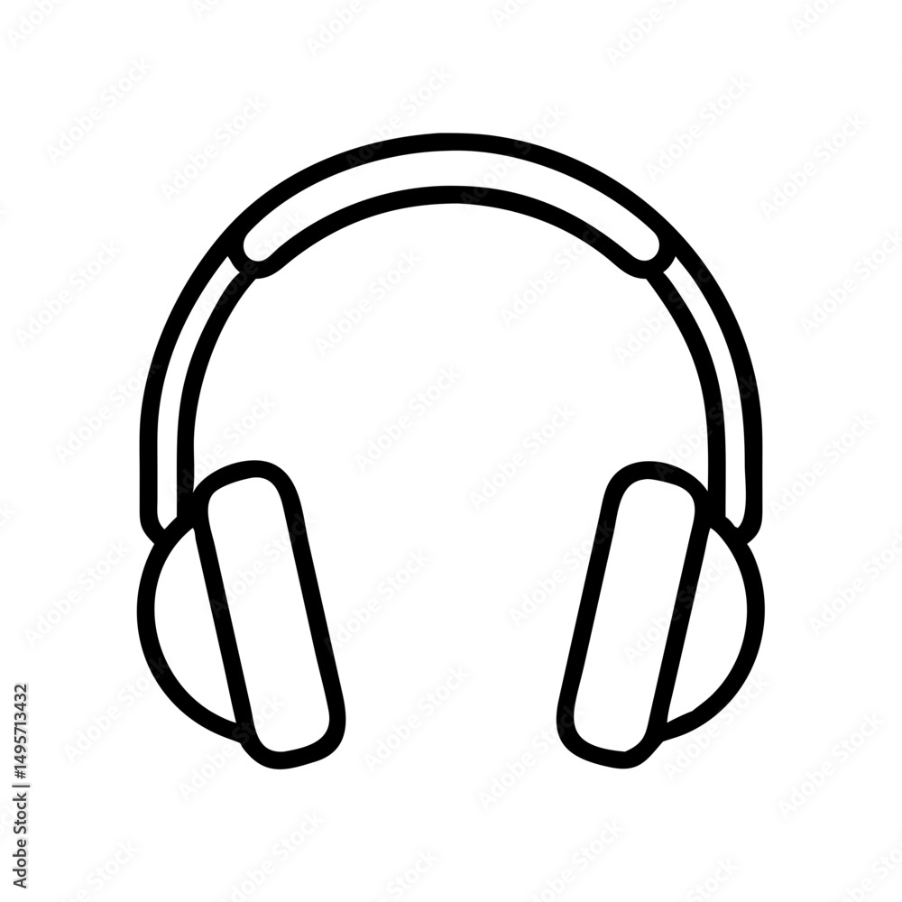 Headphones outline illustration in minimalistic style Headphones outline illustration in minimalistic style