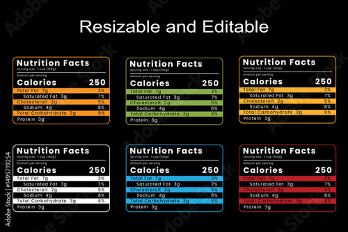 Nutrition facts templates,Fresh honey nutrition fact, Ghee or honey nutrition fact calculator vector design.