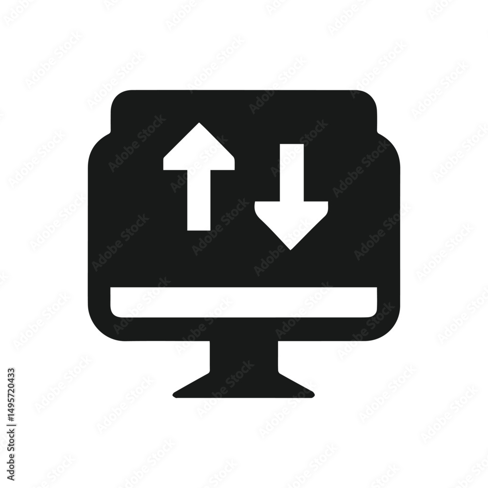 Solid Color Data Transfer Icon Solid Color Data Transfer Icon