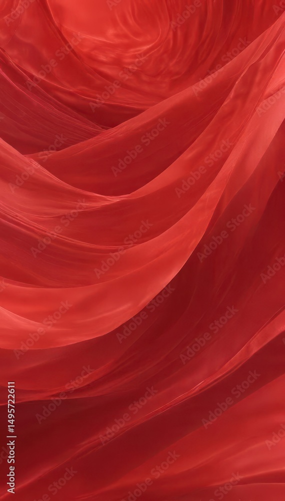 Fototapeta premium Abstract red waves, flowing vibrant crimson texture, texture, surface, vibrant