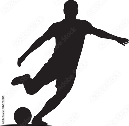 playing football silhouette vector set design. soccer players silhouettes.